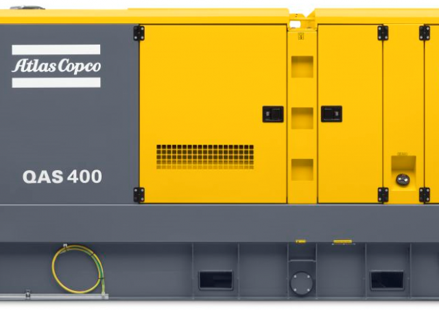 Gult reservkraftsaggregat från Atlas Copco